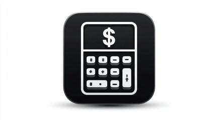 Financial Calculator Icon with Dollar Sign Digital Finance Accounting Tool Money Management