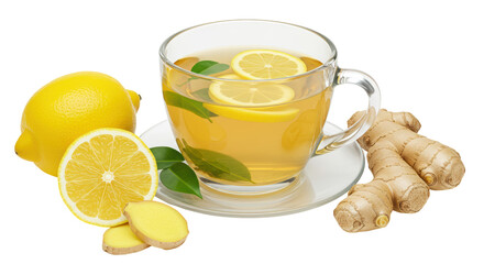 Isolated Lemon Ginger Tea