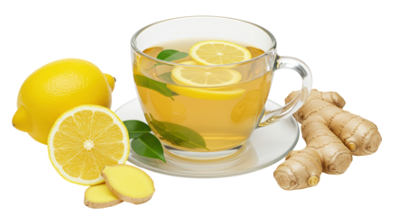 Isolated Lemon Ginger Tea