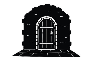 Fototapeta premium dungeon door vector icon
