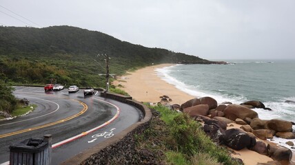 Interpraias Highway, connecting Balneário Camboriu to Itapema, in the state of Santa Catarina, southern Brazil