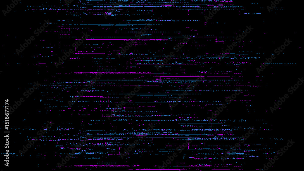 Poster digital glitch effect background. Black background. Glitched texture. digital pixel noise. cyberpunk style. pixelated. video game style. glitch art. vector graphics. 