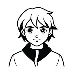 Anime silhouette vector art illustration. Anime character silhouette design
