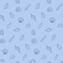 Seashell Pattern  Hand Drawn  Background