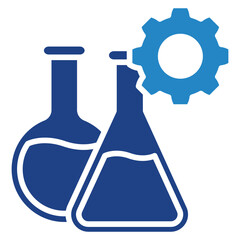 Experiment mini illustration dual tone color icon, use for research and development, education, industry, UI, UX kit, app and web development, digital or print.