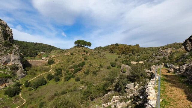 Hiking to Montejaque dam (Presa de Montejaque) and Hundidero cave (Cueva del Hundidero) in the province of Malaga, Andalusia, Spain