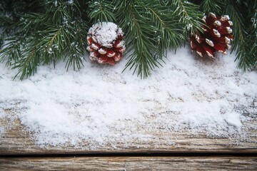 Christmas decoration on wooden background.