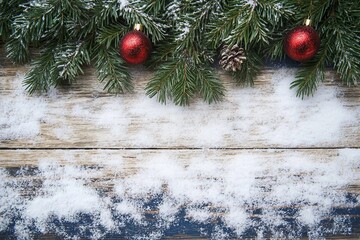 Christmas decoration on wooden background.