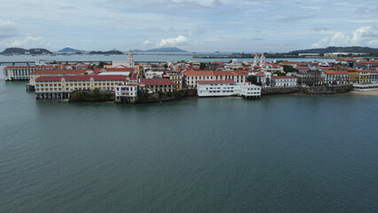 Vista aérea do Casco Antiguo ou Casco Viejo em San Felipe na Cidade do Panamá