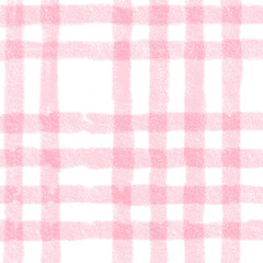 Pink Plaid Gingham Check Hand Drawn Background Pattern Overlay
