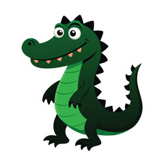 Obraz premium Cartoon funny crocodile isolated on white background.