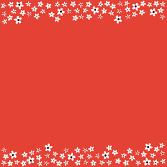 Calico Flowers Black ad White on Scarlet Red. Chintz Floral design for textile, fashion design, gift card, stationery. 