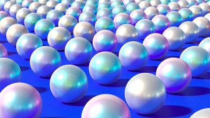 Illustration of 3D pearls or balls or beads on background