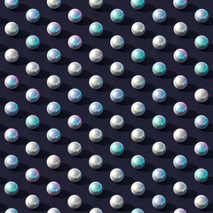 Illustration of 3D pearls or balls or beads on background