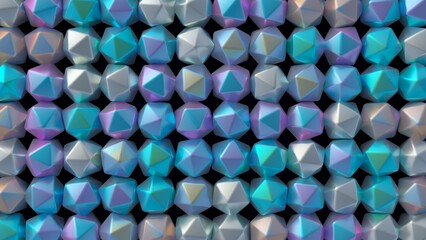 3D illustration, jewelry, shiny multicolored holographic crystals