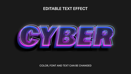cyber wditable text effect. futuristic text effect
