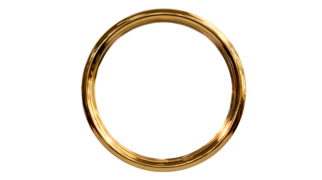 Golden Circular Frame with Shiny Finish Ideal for Borders Decorations and Design Elements