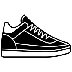 Minimalist sneaker icons, outline and filled styles, side view, modern design, vector illustration