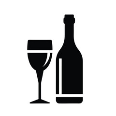 wine bottle and glass