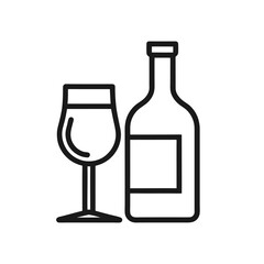 bottle and glass illustration vector 