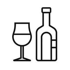 bottle and glass illustration vector 