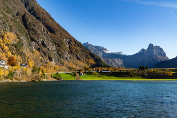 mountain lake in the autumn
