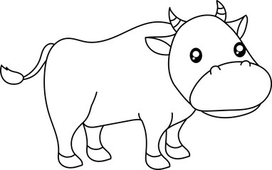 Cow coloring page illustration
