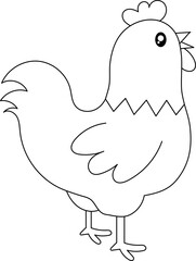 Chicken coloring page illustration

