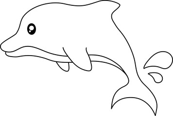 Dolphin coloring page illustration

