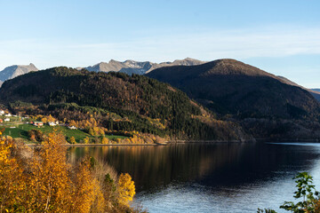 mountain lake in autumn