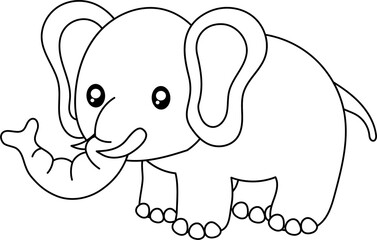 Elephant coloring page illustration
