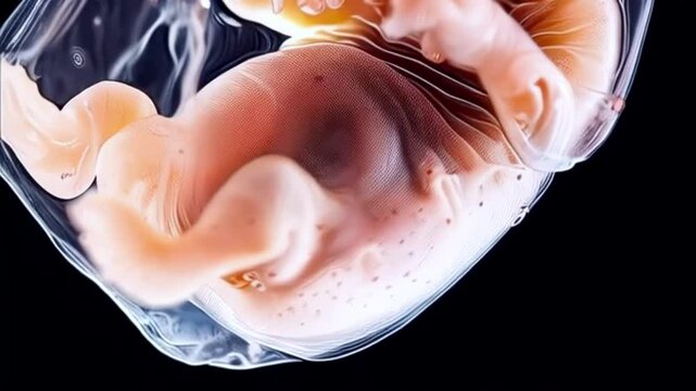 Human Morphogenesis, Human Embryo Inside The Womb, Early Developmental Stage, Fetus In Mother&rsquo;s Body, Intrauterine Human Form