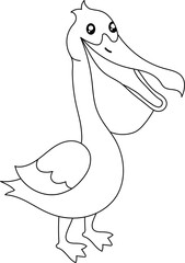 Pelican coloring page illustration
