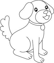 Puppy coloring page illustration
