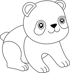 Panda coloring page illustration
