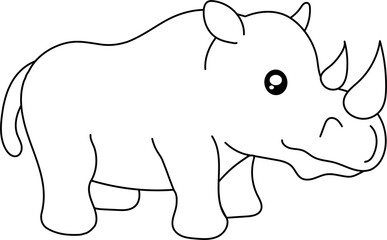 Rhinoceros coloring page illustration
