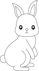 Rabbit coloring page illustration
