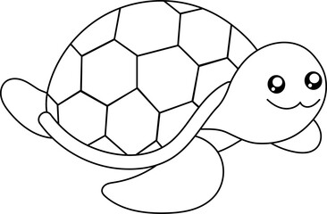 Obraz premium Turtle coloring page illustration 
