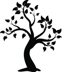Fototapeta premium flowing tree silhouette with curved branches