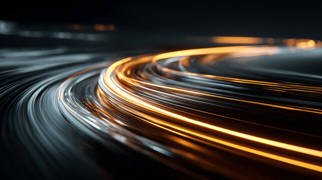 Minimalistic abstract background of glowing fiber optic lights, symbolizing speed, connectivity, and futuristic data transfer. Ample caption space enhances its versatility in tech design.
