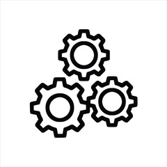 Machine Learning Gears AI Minimalist Vector Icon