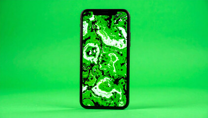 Vibrant Green Abstract Wallpaper for Mobile Phones Stunning Swirls and Marble Texture