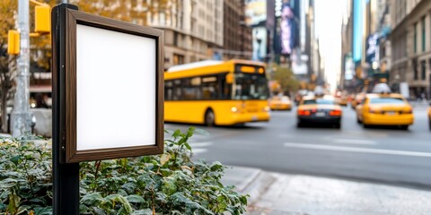 Blank sign in city street