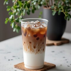 시원한 아이스 카페 라테