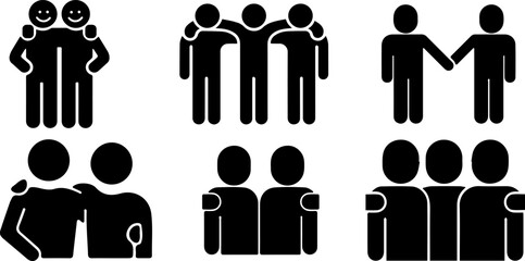Childhood Friends Icon. friends icon set. Friendship symbol. Buddy partnership sign.