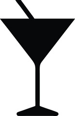 a martini glass lines silhouette 