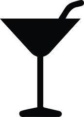 a martini glass lines silhouette 