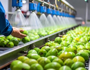 Industrial Mango Washing Line – Food Processing in Action