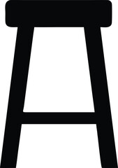 minimalist wooden stool silhouette