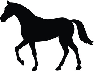 silhouette of a horse walking
